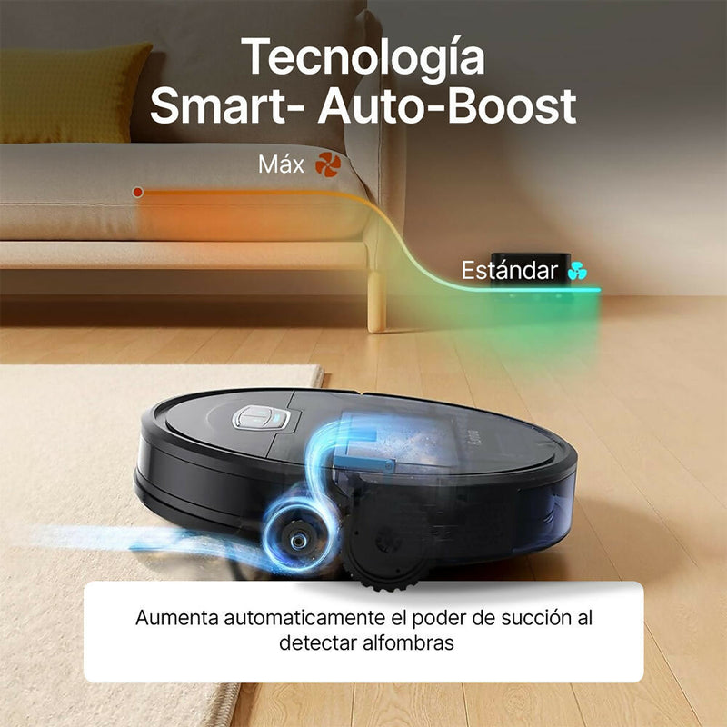 Robot Aspirador y Fregasuelos / 4500Pa / Succión Ultra Fuerte, Aspirador con Auto Carpet Boost, Alexa / WiFi / App, Super Delgado, Ideal para Pelo de Mascotas