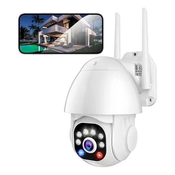 Cámara de vigilancia para ver desde el móvil / Cámara de vigilancia WiFi / Visión nocturna en color / Sensor de movimiento / Audio bidireccional / Multiusuario / Resistente al agua