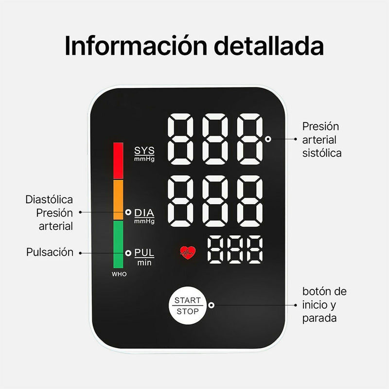 Tensiómetro de Brazo / Smart Tensiómetro / Automático Negro Monitor de Presión Arterial Inteligente / Detector de fibrilación / Bolsa de transporte